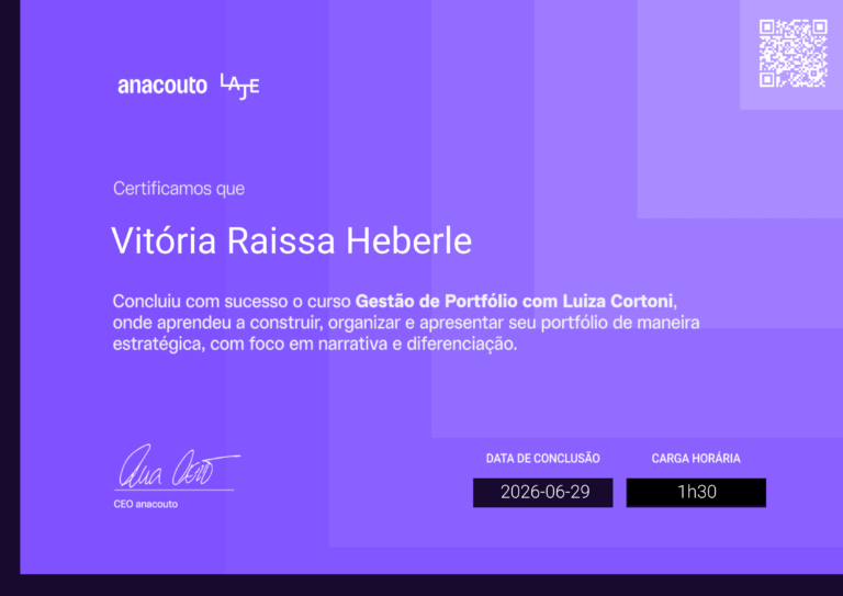 Gestão de Portfólio com Luiza Cortoni – Ana Couto.