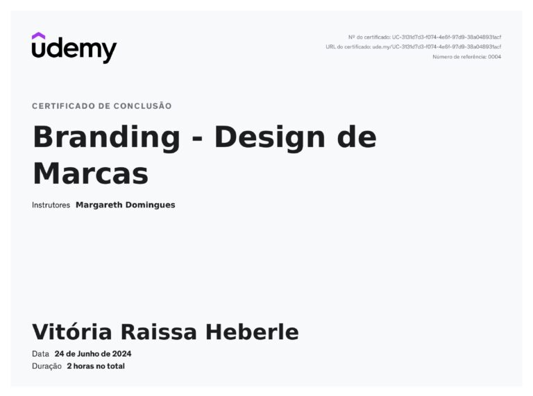 Branding – Design de Marcas, ministrado por Margareth Domingues